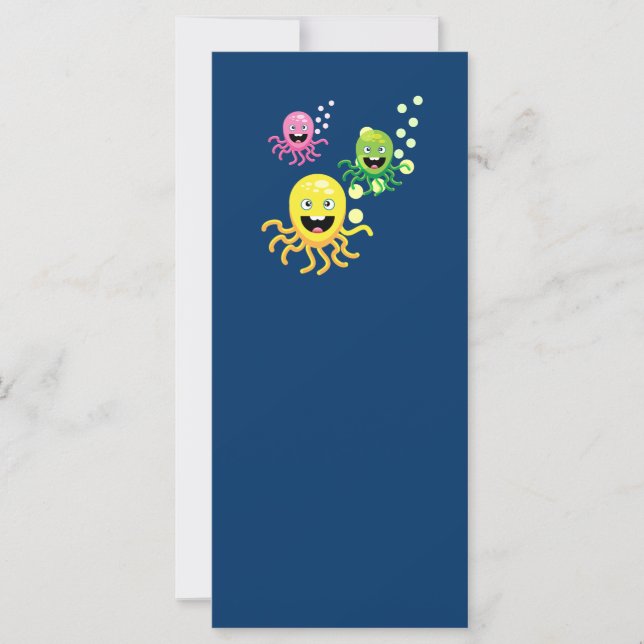 Carte Coloré drôle octopi (Devant)