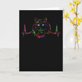 Carte Coloré Norvégien Chat Heartbeat (Fleur jaune)