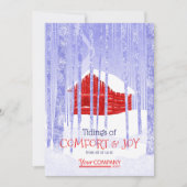 Carte Coloré Rouge Bleu Compagnie Noël Rustique Cabine (Devant)