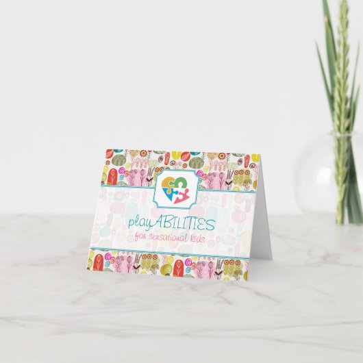 Carte Coloré Simple Main Tirée Fleurs Rétro Motif 4 (Devant)