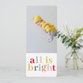 Carte Coloré Tout Est Lumineux Avec Photo | Joyeuses fêt (Debout devant)