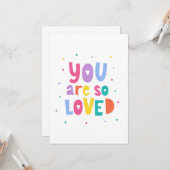 Carte Coloré Vous Êtes Si Aimé (Devant/Arrière en situation)