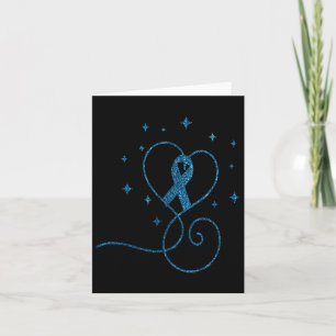 Carte Colorectal Coeur Bleu Ruban Colon Cancer du côlon