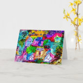 CARTE COLORÉE ABSTRAITE ART BLANK (Fleur jaune)