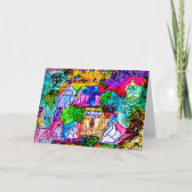 CARTE COLORÉE ABSTRAITE ART BLANK