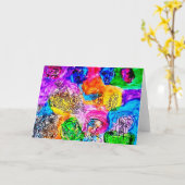 CARTE COLORÉE ABSTRAITE ART BLANK (Fleur jaune)