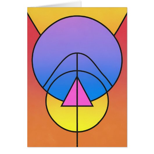 Carte colorée abstraite de cercles géométriques (Devant)