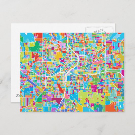 Carte colorée Atlanta (Devant / Derrière)