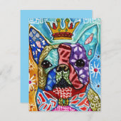 Carte Colorée Boston Terrier Pop Art Note (Devant / Derrière)