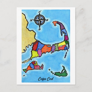 Carte colorée de Cape Cod