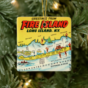 Carte colorée de Fire Island en décoration