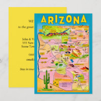 Carte colorée de l'Arizona Annonce de déménagement