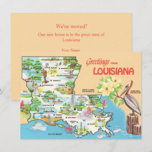 Carte colorée de Louisiane Annonce de déménagement