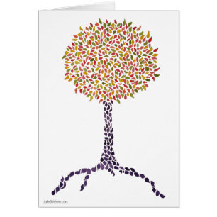 Carte colorée de peinture d'arbre