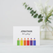 Carte colorée de Playdate de crayons (Debout devant)