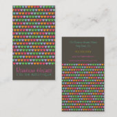 Carte colorée de profil d'amusement de coeurs (Devant / Derrière)