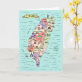 Carte colorée de Taiwan (Fleur jaune)