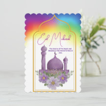 Carte colorée d'Eid Mubarak