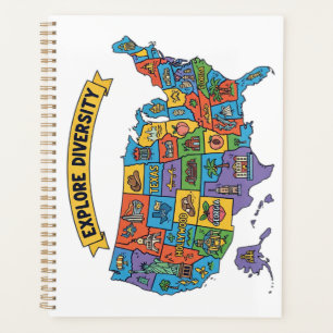Carte colorée des États-Unis pour les voyageurs -