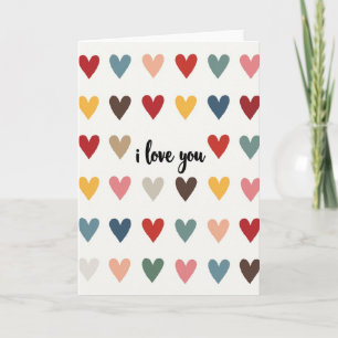 Carte colorée et sincère de déclaration d'amour