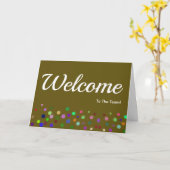 Carte Colorée Étincelle Pois Bienvenue (Fleur jaune)