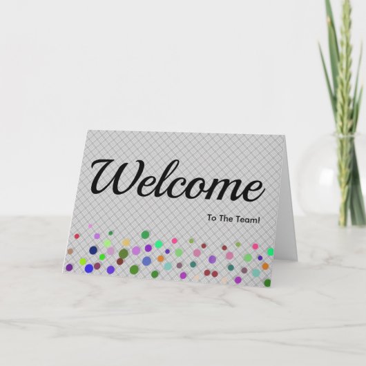 Carte Colorée Étincelle Pois Bienvenue (Devant)