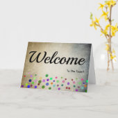 Carte Colorée Étincelle Pois Bienvenue (Fleur jaune)