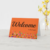 Carte Colorée Étincelle Pois Bienvenue (Fleur jaune)