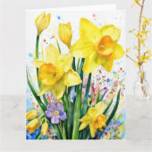 Carte colorée Fleurs de jonquilles (Fleur jaune)