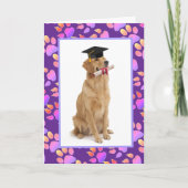 Carte Colorée Golden Retriever Graduation (Devant)