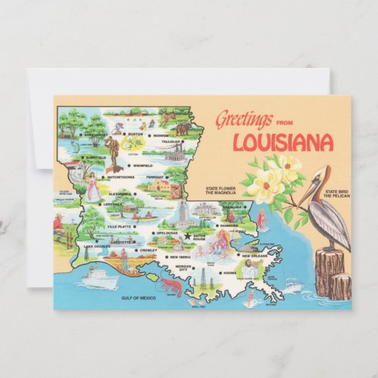 Carte colorée Louisiane Faire-part de déplacement (Devant)