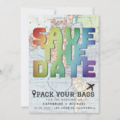 Carte Colorée Monde Destination Mariage Enregistre (Devant)