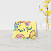 Carte Colorée Paisley Anniversaire de enfant Party (Fleur jaune)