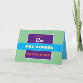 Carte colorée personnalisée de diplôme pré-scolair (Devant)