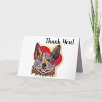 Colorée Rouge Merle PopArt Chien de bétail Amour C