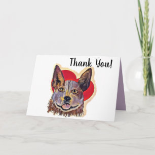 Carte Colorée Rouge Merle PopArt Chien de bétail Amour C