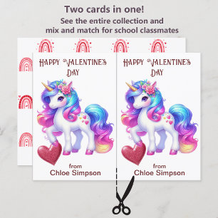 Carte colorée Unicorn Kid's Valentine Party