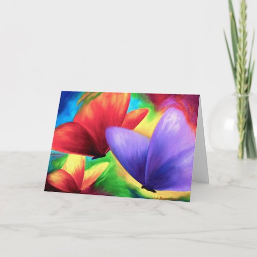 Carte Colorful Butterfly Painting (Devant)