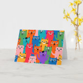 Carte Colorful cats (Fleur jaune)