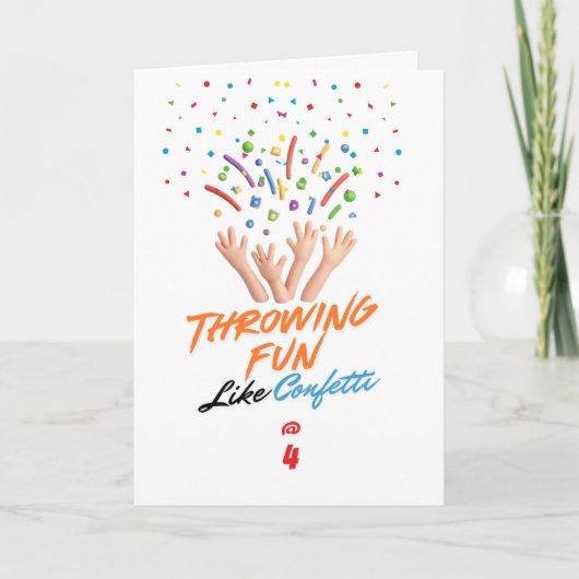 Carte Colorful Confetti 4th Birthday Card (Devant)