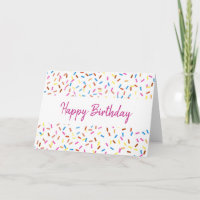 Colorful Confetti Joyeux Anniversaire Blanc