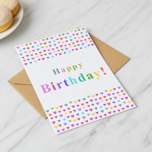 Carte Colorful Flirty Hearts Happy Birthday