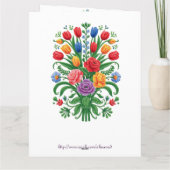 Carte colorful floral bouquet - name day Card (Dos)