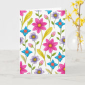 Carte Colorful Floral Pattern Blank (Fleur jaune)