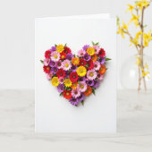 Carte Colorful Flower Heart Love Card (Fleur jaune)