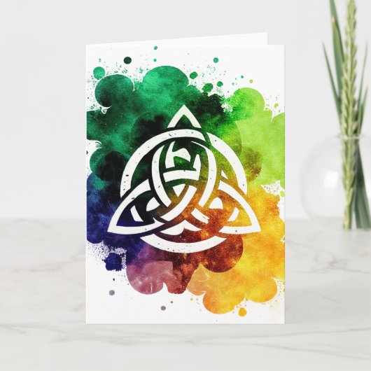 Carte Colorful Grunge Celtic Watercolor St Patrick's Day (Devant)