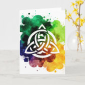 Carte Colorful Grunge Celtic Watercolor St Patrick's Day (Fleur jaune)