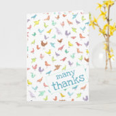 Carte Colorful Happy Birds Merci beaucoup (Fleur jaune)