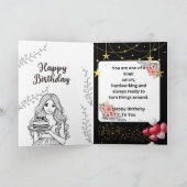 Carte Colorful Happy Birthday Folded Greeting Card (Intérieur)