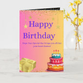 Carte Colorful Happy Birthday Folded Greeting Card (Fleur jaune)